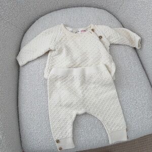 Zara Cream Knit Baby Sweater & Pants Set